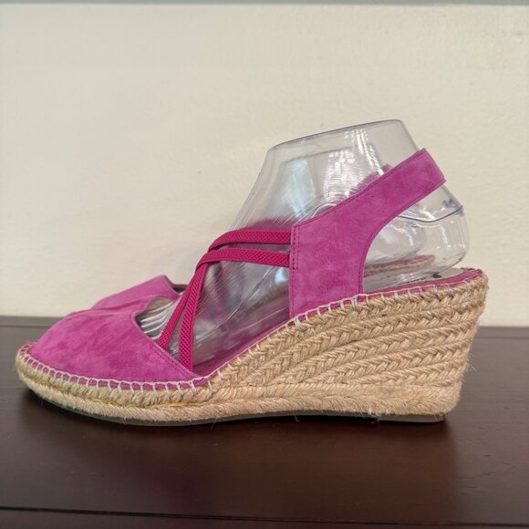 ABEO B.I.O Systems Delano Espadrille Wedge Suede Sandals in Fuchsia 10N - Picture 4 of 12